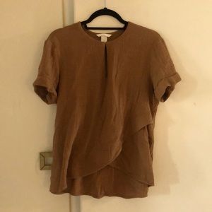 H&M Taupe Maternity/Nursing Friendly Top